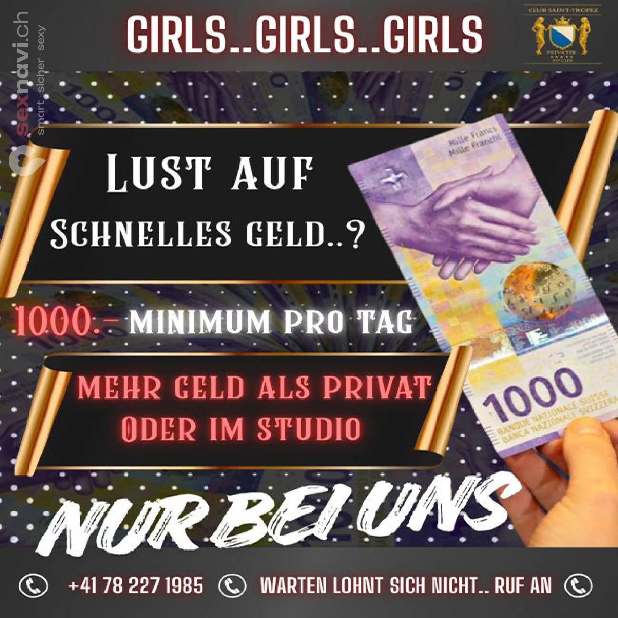 2.000,-/Tag m&ouml;glich f&uuml;r Schweizer und EU Girls Z&uuml;rich Umgebung, Volketswil, Z&uuml;rich Stadt, Aargau, Schweiz