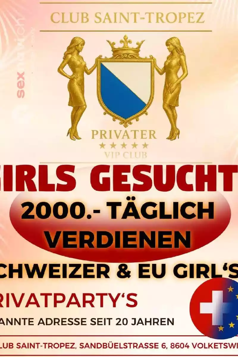 2.000,-/Tag möglich für Schweizer und EU Girls Zürich Umgebung, Volketswil, Zürich Stadt, Aargau, Schweiz
